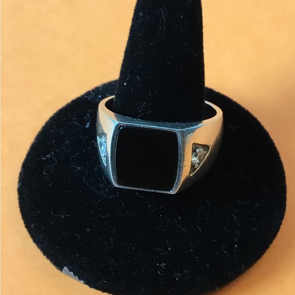 Avon Other - Vintage Avon Men's Ring Sterling 925 Black Onyx & Side Baguette Stones,size 10.5